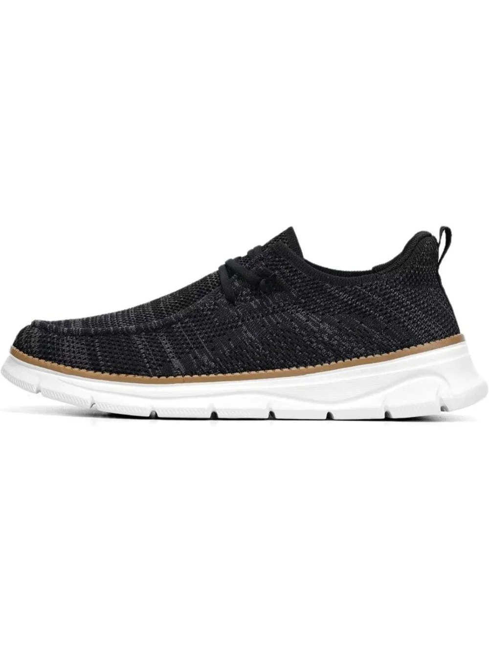 Men's Black Slip On Loafers Comfortable Boat Casual Walking Sneaker Shoes